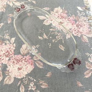 Glass rose serving dish